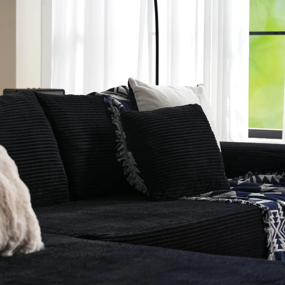 Ovios 106 Cloud Sectional Couch with L-Shape Chaise.Modern Modular Sofa with Deep Seat.Upholstered Couches for Living Room Bedroom.No Assembly Required - Online Shop