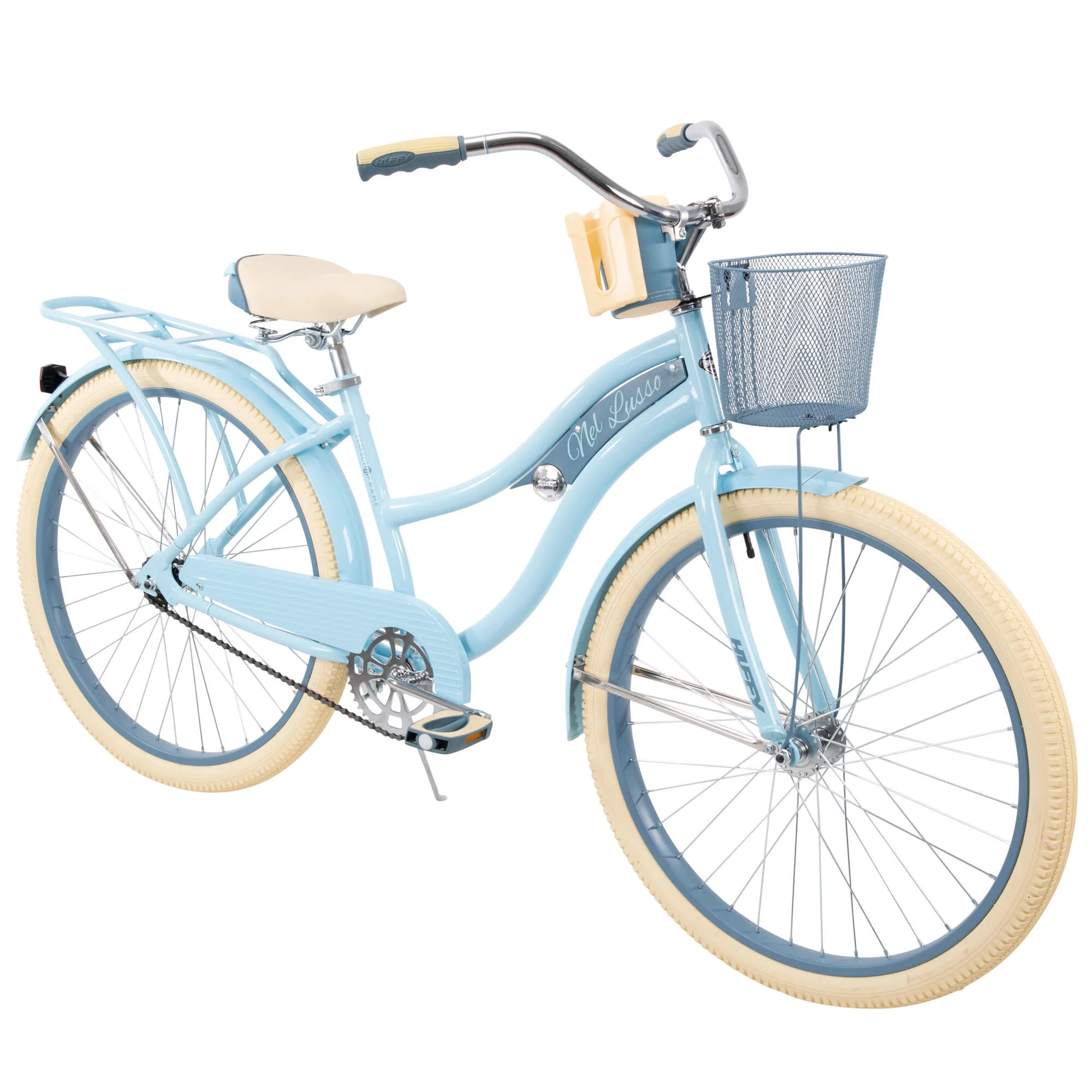 Nel Lusso Classic Cruiser Bike with Perfect Fit Frame, Women's, Light Blue, 26 Inch